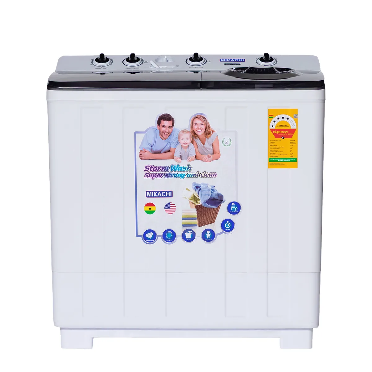 Mikachi 15KG Twin Tub Washing Machine MIK-17WMTL