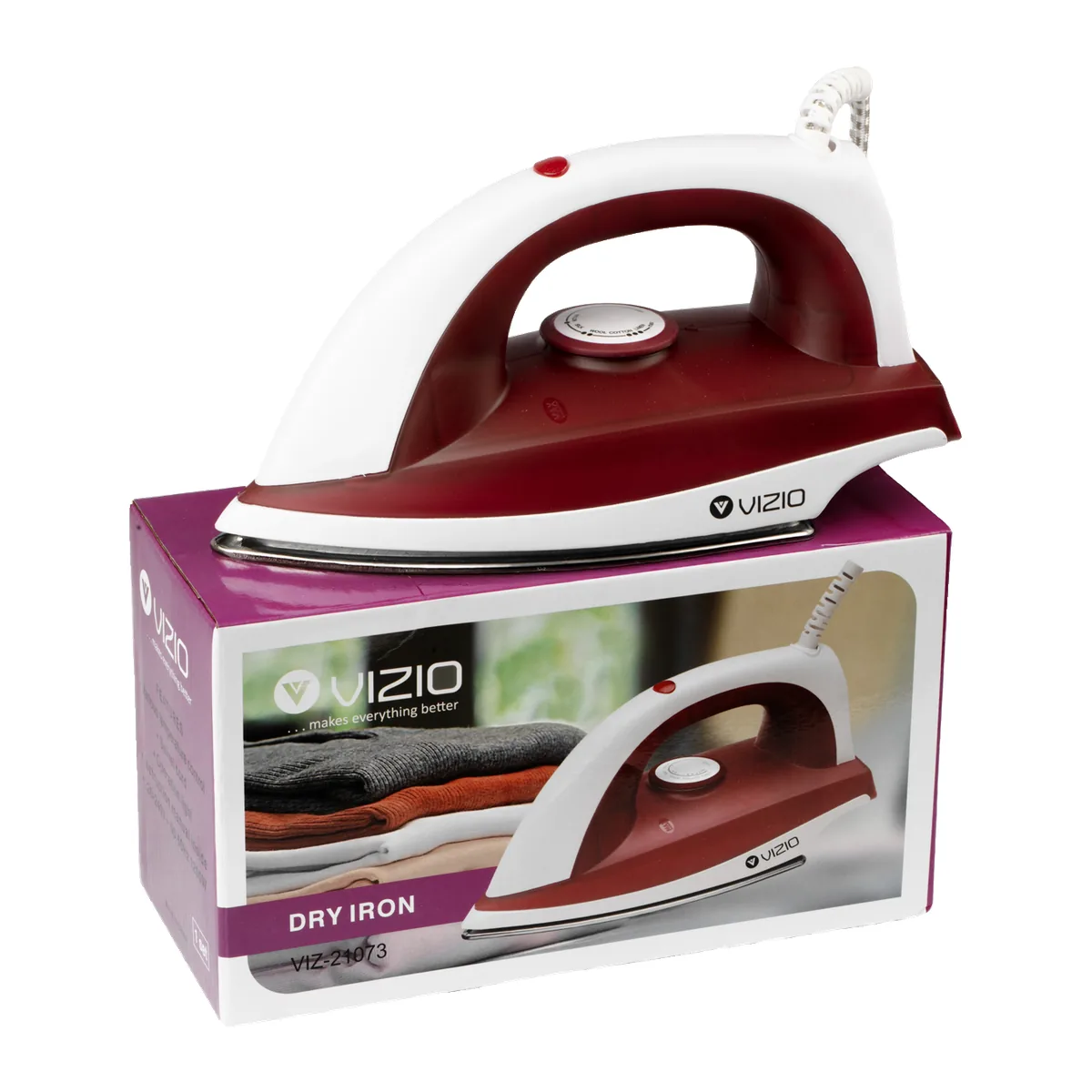Vizio Dry Iron, Maroon VIZ-21073